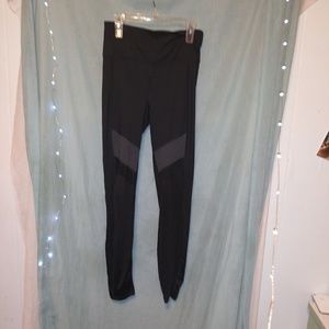 Blackathleticpants with grey and seethroughstripes